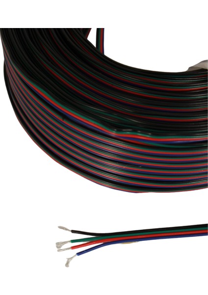 4 Pin Jst Elektrik Kablosu 4'lü Rgb Şerit LED Kablo 3X0,22MM Kalaylı %100 Bakır Kordon Kablo 100M
