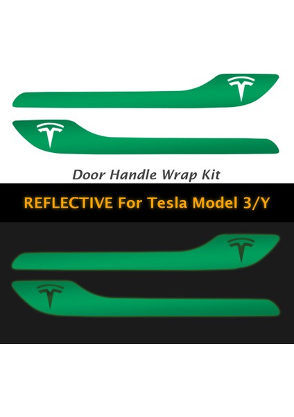 Tesla Model 3 - Y Için Özel Kesim Tesla Logolu Kapı Kolu Reflektif Sticker Seti (4'Lü Set) fırsatları