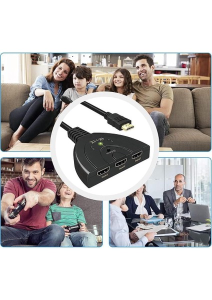 HDMI Switch 3 Port Ayırıcı Ultra Hd 4K Uyumlu