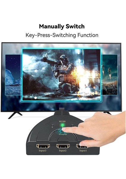 HDMI Switch 3 Port Ayırıcı Ultra Hd 4K Uyumlu