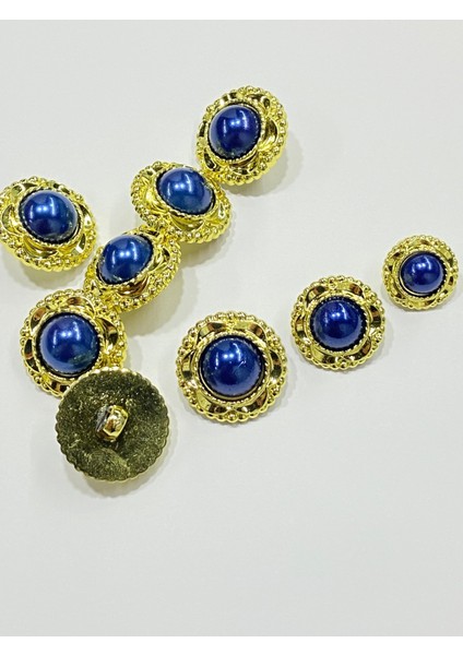 Vintage Serisi Düğme Seti 1,7 cm 6 Lı Set (Gold - Lacivert ) modelleri