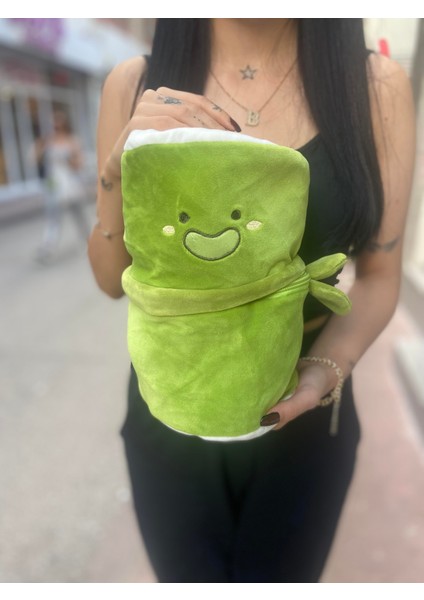 Sevimli Panda Bambu Kesesi Içinde Peluş Panda