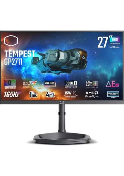 Cooler Master GP2711 27" 165HZ 1ms Va 2k 2xhdmı 1xdp Hdr Pivot Mini LED Monitör