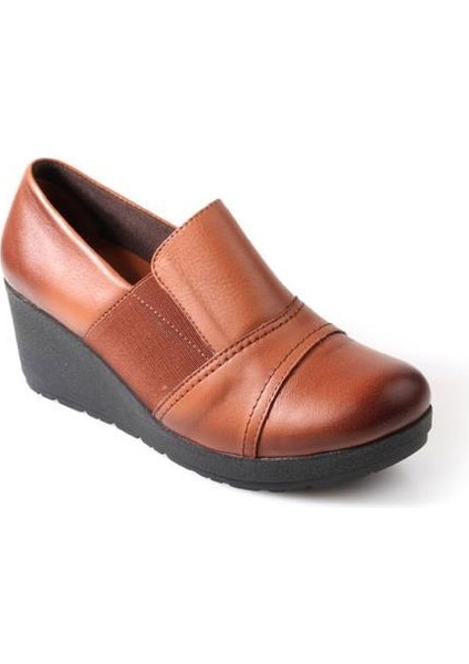 Ahd 5035 Deri Dolgu Topuk Kadın Günlük Ayakkabı