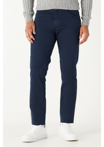 ALTINYILDIZ CLASSICS Erkek Lacivert 360 Derece Her Yöne Esneyen Rahat Slim Fit Dar Kesim Pantolon