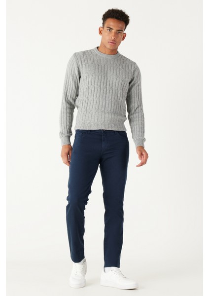 ALTINYILDIZ CLASSICS Erkek Lacivert 360 Derece Her Yöne Esneyen Rahat Slim Fit Dar Kesim Pantolon
