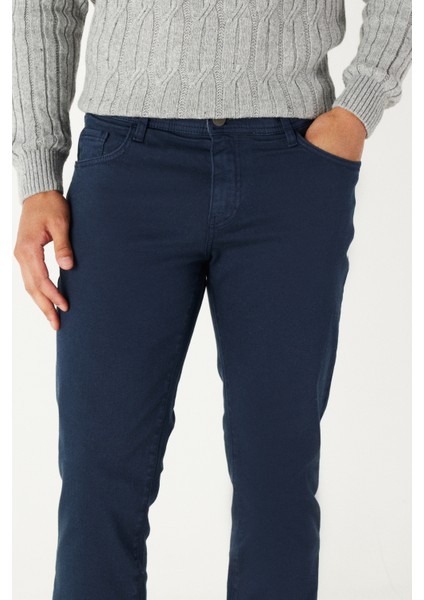 ALTINYILDIZ CLASSICS Erkek Lacivert 360 Derece Her Yöne Esneyen Rahat Slim Fit Dar Kesim Pantolon
