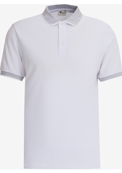 Erkek Siyah-Beyaz- Lacivert 3'lü Çekmeyen Pamuklu Slim Fit Dar Kesim Kıvrılmaz Polo Yaka Tişört