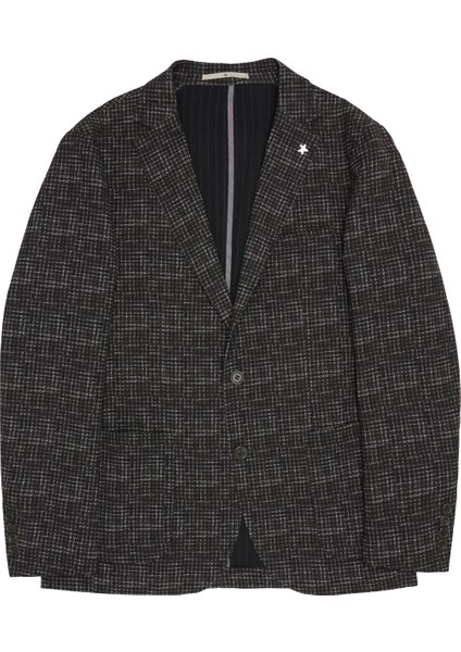 ALTINYILDIZ CLASSICS Erkek Haki Slim Fit Dar Kesim Mono Yaka Kazayağı Desenli Blazer Ceket