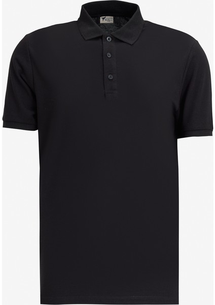 Erkek Siyah-Mavi-Mor Beyaz 3'lü Çekmeyen Pamuklu Slim Fit Dar Kesim Kıvrılmaz Polo Yaka Tişört