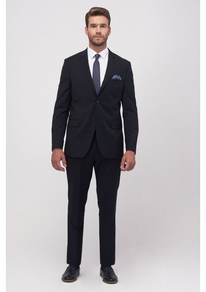 ALTINYILDIZ CLASSICS Erkek Lacivert Slim Fit Dar Kesim Su Ve Leke Tutmayan Nano Takım Elbise