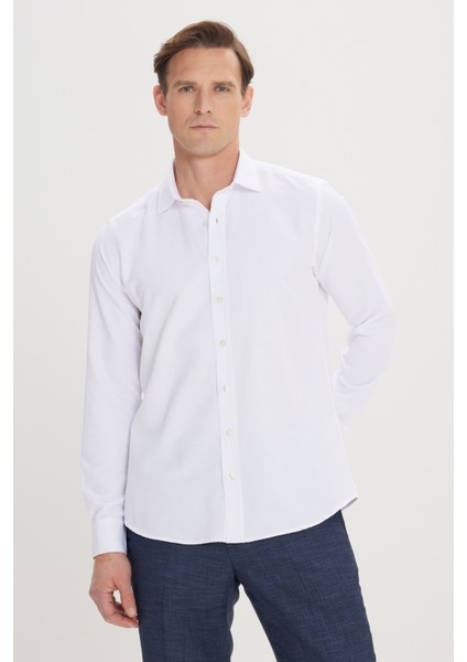 Özel Hediye Kutulu Slim Fit Dar Kesim Pamuklu Gömlek-Cüzdan Set