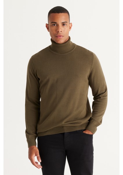 ALTINYILDIZ CLASSICS Altınyıldız Classics Tam Balıkçı Yaka Standart Haki Erkek Kazak 4A4924100058