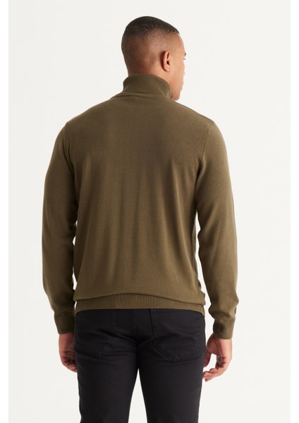 ALTINYILDIZ CLASSICS Altınyıldız Classics Tam Balıkçı Yaka Standart Haki Erkek Kazak 4A4924100058