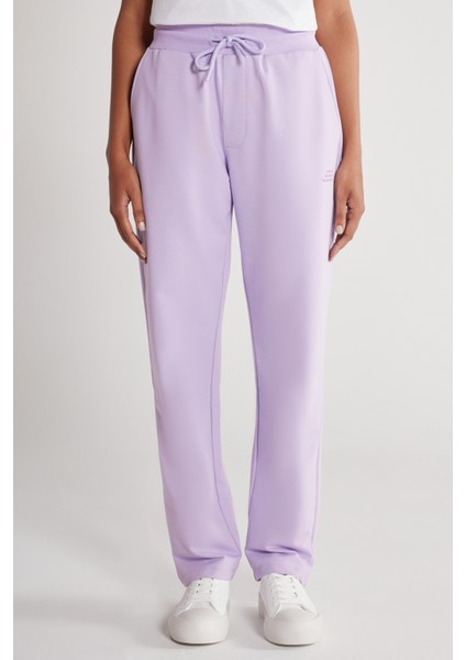 Unisex Lila Standart Fit Normal Kesim Cepli Pamuklu Esnek Eşofman Altı