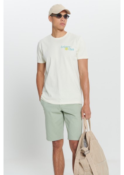 Erkek Sarı Standart Fit Normal Kesim %100 Pamuk Yumuşak Dokulu Baskılı Bisiklet Yaka Tişört fiyatları