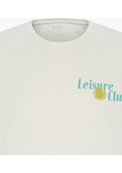 Erkek Sarı Standart Fit Normal Kesim %100 Pamuk Yumuşak Dokulu Baskılı Bisiklet Yaka Tişört