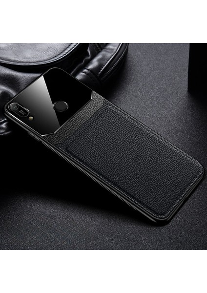 Huawei Y6 Prime 2019 Kılıf Zebana Lens Deri Kılıf Siyah