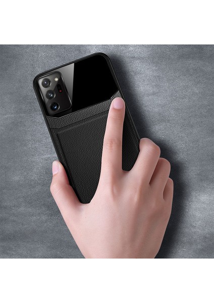 Samsung Galaxy Note 20 Ultra 5g Kılıf Zebana Lens Deri Kılıf Siyah