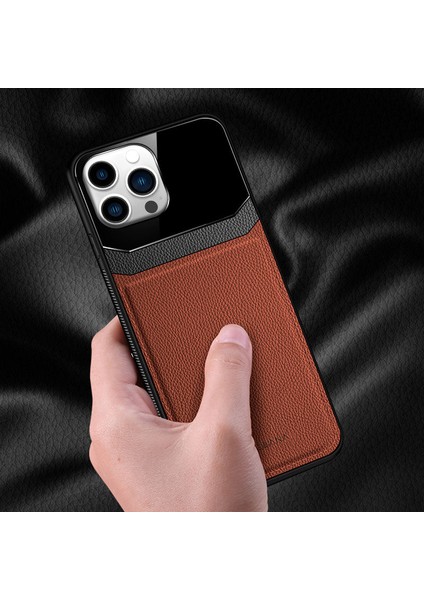 Apple iPhone 12 Pro Kılıf Zebana Lens Deri Kılıf Kahverengi fiyatları