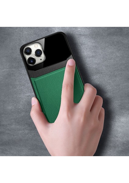 Apple iPhone 11 Pro Kılıf Zebana Lens Deri Kılıf Yeşil modelleri