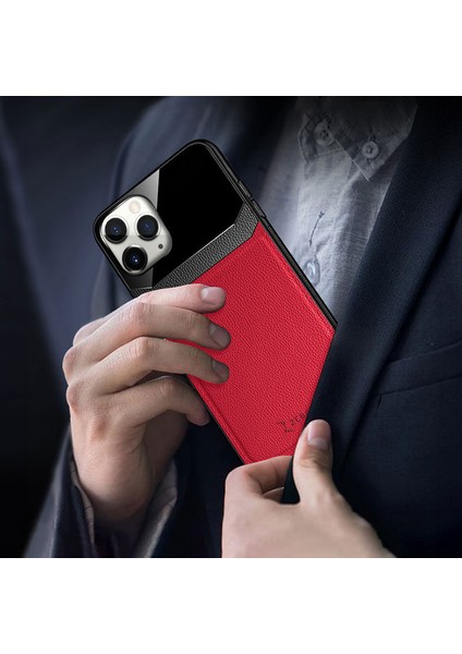 Apple iPhone 11 Pro Kılıf Zebana Lens Deri Kılıf Kırmızı fırsatları