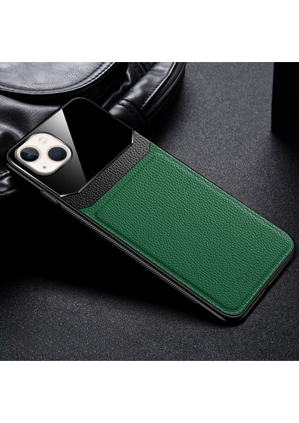 Apple iPhone 13 Mini Kılıf Zebana Lens Deri Kılıf Yeşil