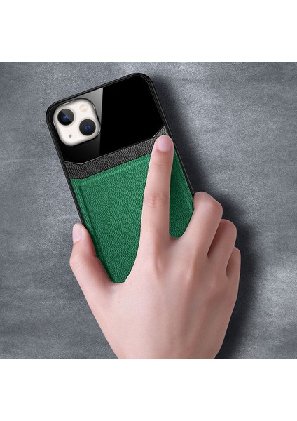 Apple iPhone 13 Mini Kılıf Zebana Lens Deri Kılıf Yeşil modelleri