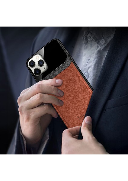 Apple iPhone 11 Pro Max Kılıf Zebana Lens Deri Kılıf Kahverengi fırsatları