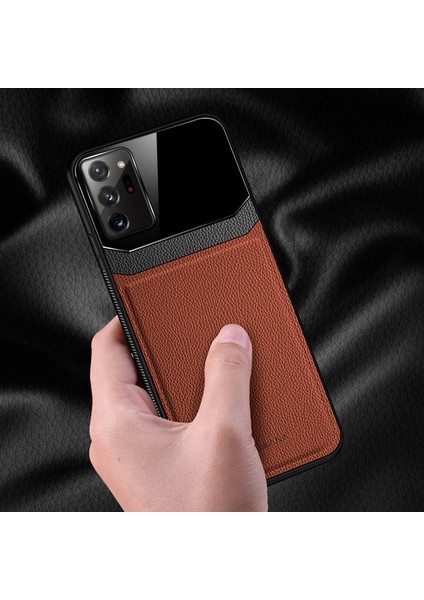 Samsung Galaxy Note 20 Ultra Kılıf Zebana Lens Deri Kılıf Kahverengi fiyatları