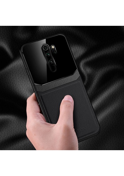 Xiaomi Redmi Note 8 Pro Kılıf Zebana Lens Deri Kılıf Siyah