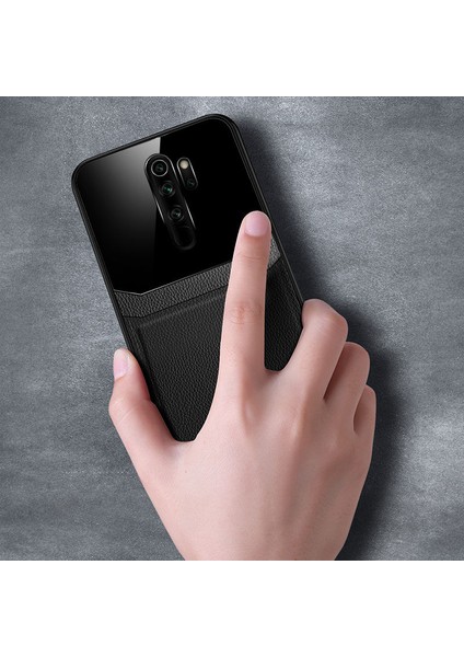 Xiaomi Redmi Note 8 Pro Kılıf Zebana Lens Deri Kılıf Siyah