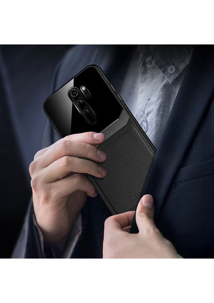 Xiaomi Redmi Note 8 Pro Kılıf Zebana Lens Deri Kılıf Siyah