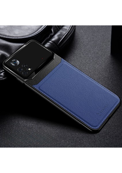 Xiaomi Poco X4 Pro 5g Kılıf Zebana Lens Deri Kılıf Lacivert