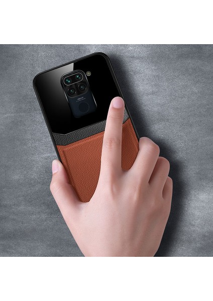 Xiaomi Redmi Note 9 Kılıf Zebana Lens Deri Kılıf Kahverengi modelleri