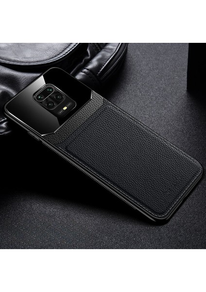 Xiaomi Redmi Note 9s Kılıf Zebana Lens Deri Kılıf Siyah