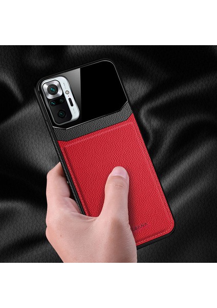Xiaomi Redmi Note 10 Pro Max Kılıf Zebana Lens Deri Kılıf Kırmızı fiyatları