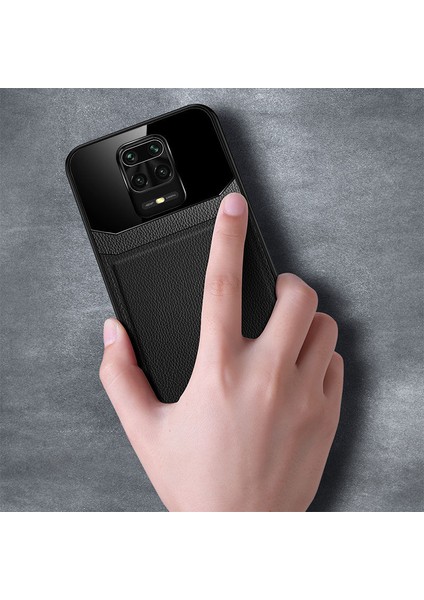Xiaomi Redmi Note 9s Kılıf Zebana Lens Deri Kılıf Siyah modelleri