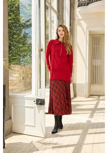 Triko Tunik 36016 Kirmizzi