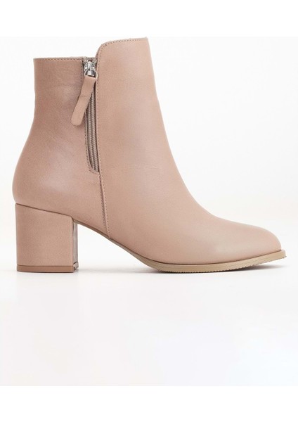 Kadın Deri Fermuar Detaylı Bot - Taş modelleri