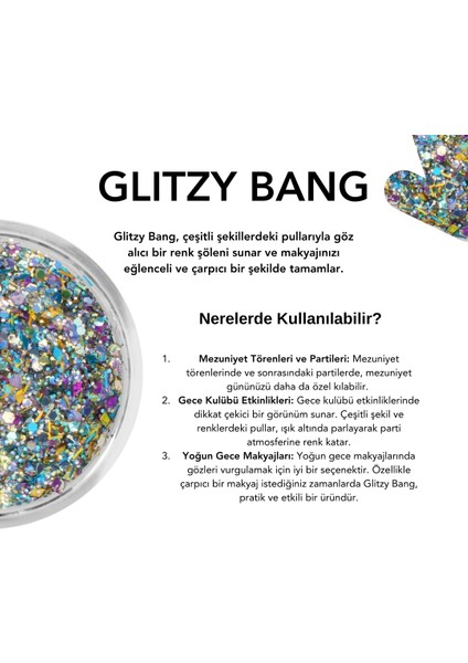 The Glitter Lab Jel Formlu Parlak Glitter - Glitzy Bang 10 gr E