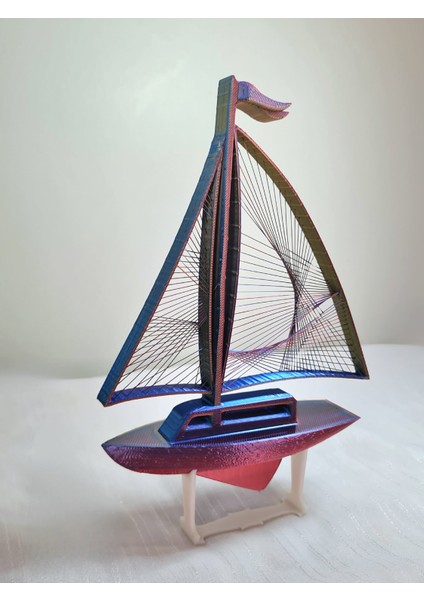 3D Renkli Yelkenli FIGÜR-19CM