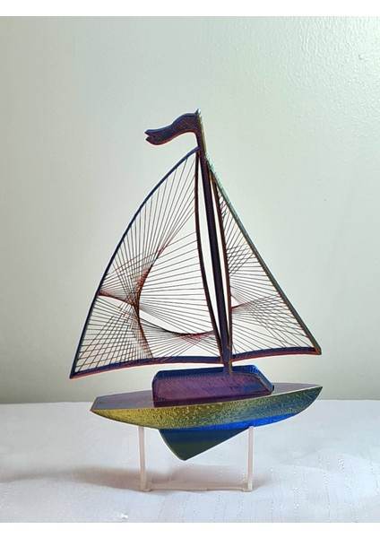 3D Renkli Yelkenli FIGÜR-19CM