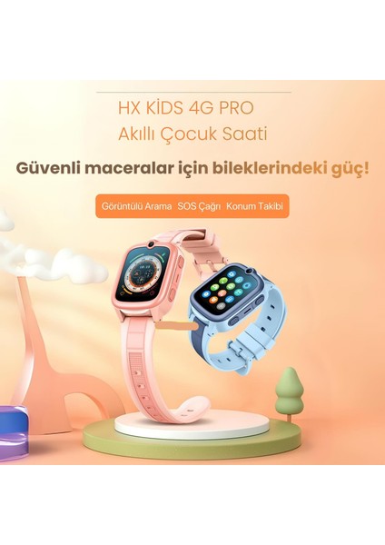 Kids 4g Pro Akıllı Çocuk Saati %100 Türkçe Dil Destekli Gps Konum Takibi Arama Konuşma 4g Destekli