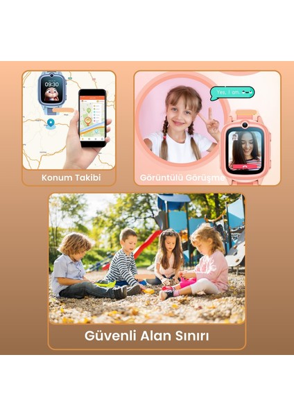 Kids 4g Pro Akıllı Çocuk Saati %100 Türkçe Dil Destekli Gps Konum Takibi Arama Konuşma 4g Destekli