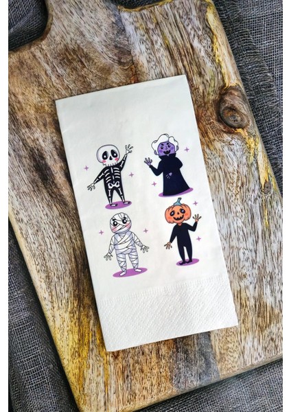 Halloween Peçetesi Cadılar Bayramı Tema Karakter Baskılı Peçete 20'li