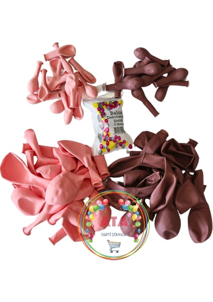Doğum Günü Konsepti *makaron Pembe*rosewood* 100 Lü Balon Zinciri Parti Seti modelleri