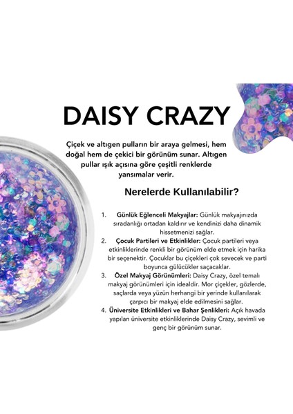 The Glitter Lab - Jel Formlu Parlak Glitter - Daisy Crazy  ~10 gr