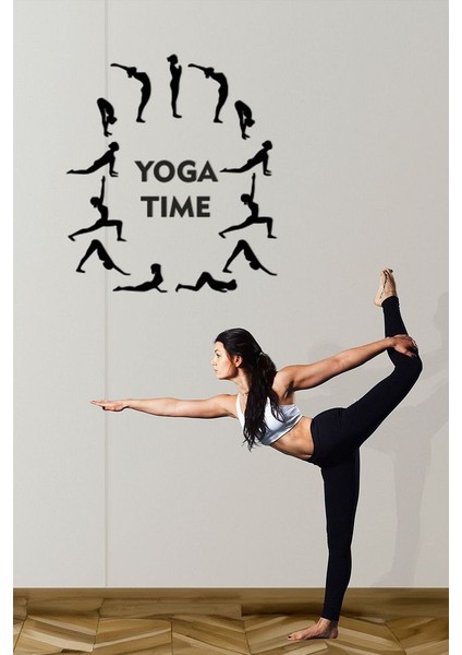 Ahşap Dekoratif Duvar Yazısı Pilates Fitness - Yoga Time