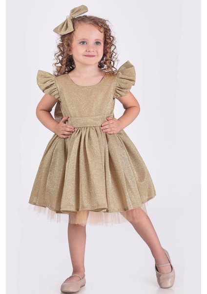 Parlak Kumaş Kız Çocuk Abiye Elbise modelleri